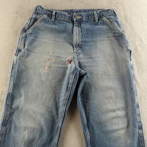 Carhartt Carpenter Jeans 36x34 (Fits 34x33) Blue Faded Loose Wide Baggy Skater